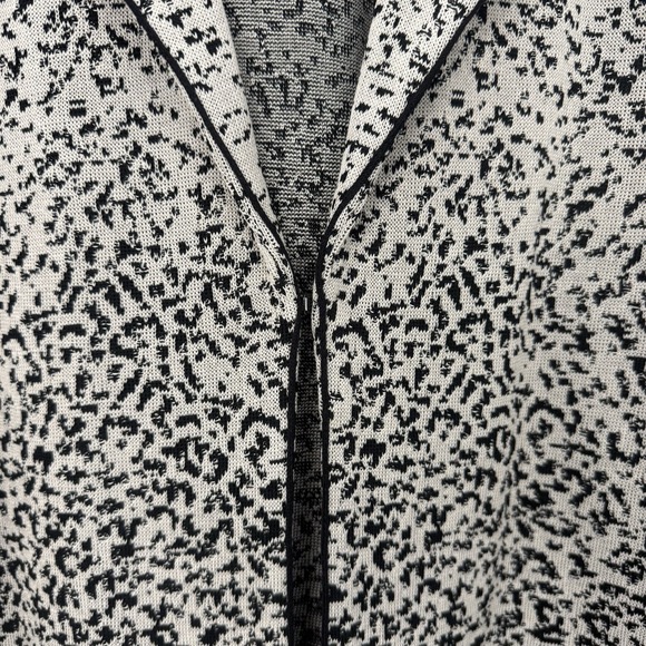 MING WANG Knit Blazer Jacket Womens Medium Animal Print Cheetah Old Money Chic - Picture 5 of 16